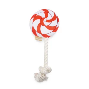 Beeztees Lolly Flostouw - Kerst Hondenspeelgoed - Rood - 37x11x5.3 cm