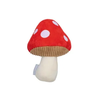 Beeztees Paddenstoel Toad - Knuffel - Hondenspeelgoed - Rood - 14x15x1 cm