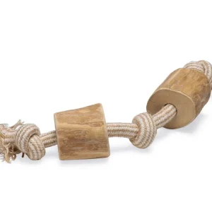 Beeztees Patries - Flostouw - Koffiehout - Hondenspeelgoed - Hout|Wit - 35x5.5x5.5 cm - Medium