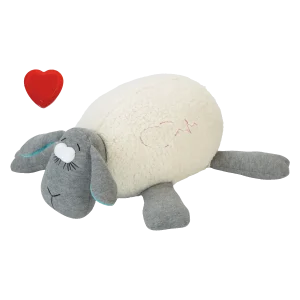 Beeztees Puppy Heartbeat Hondenknuffel Wit/Grijs