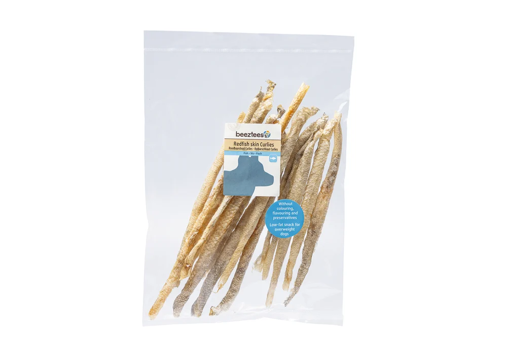 Beeztees Roodbaarshuid - Hondensnack - 75 Gram - vis