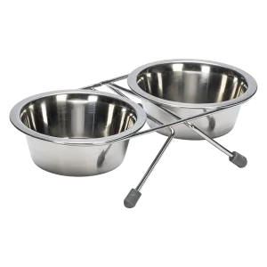 Beeztees RVS Voederbak Standaard met 2 Bakjes 2×180 ml