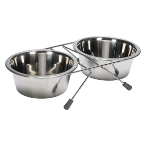 Beeztees RVS Voederbak Standaard met 2 Bakjes 2×900 ml