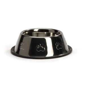 BEEZTEES RVS Voetprint - Voer & Drinkbak - Zilver - 18 cm
