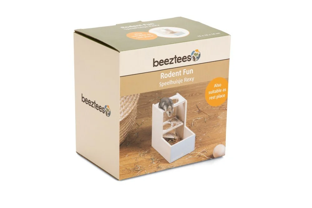 Beeztees Speelhuis Rexy - Hamsterspeelgoed - Mint - 14x14x15 cm
