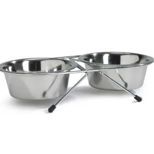 Beeztees - standaard - Voerbak en drinkbak - Zilver - 20 cm