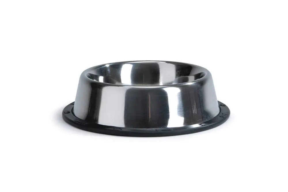 Beeztees Steeldish - Voerbak - Zilver Zwart - 18 cm