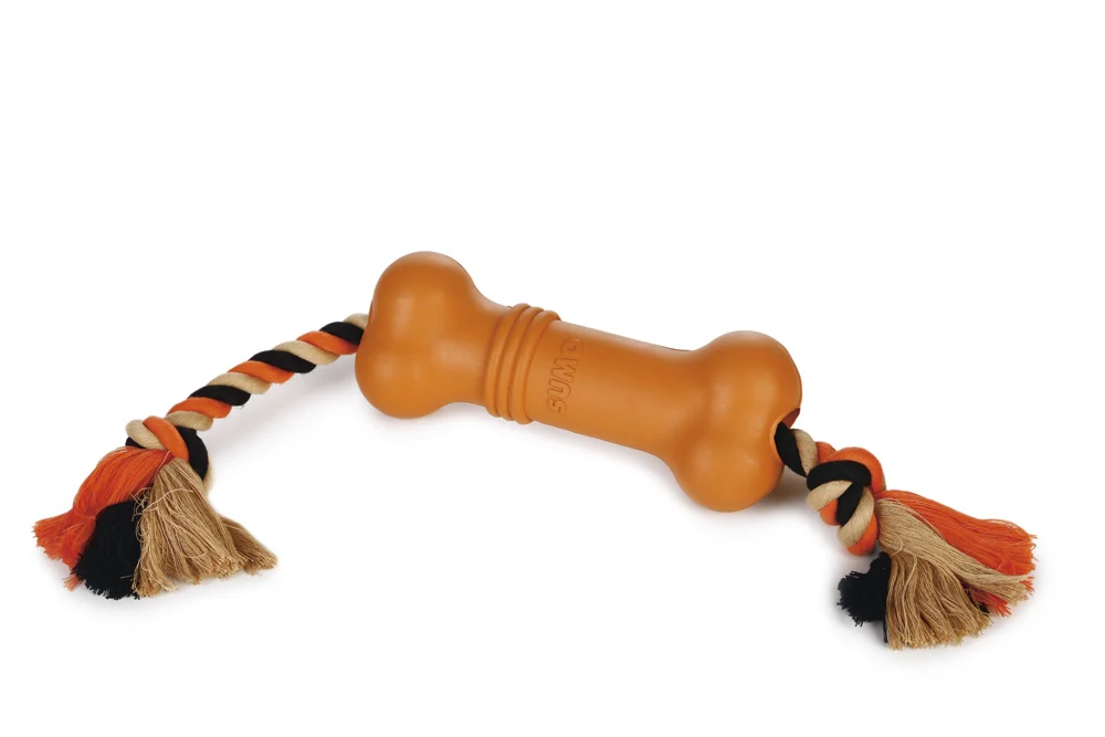 Beeztees Sumo Fit Bone - Apporteren - Hondenspeelgoed - oranje - 6x1x1 cm