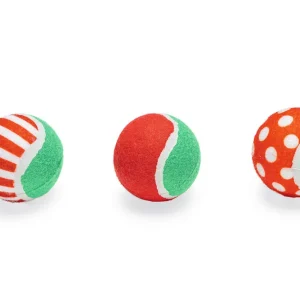 Beeztees Tennisballen - Kerst Hondenspeelgoed - Rood - 6.5x6.5x6.5 cm