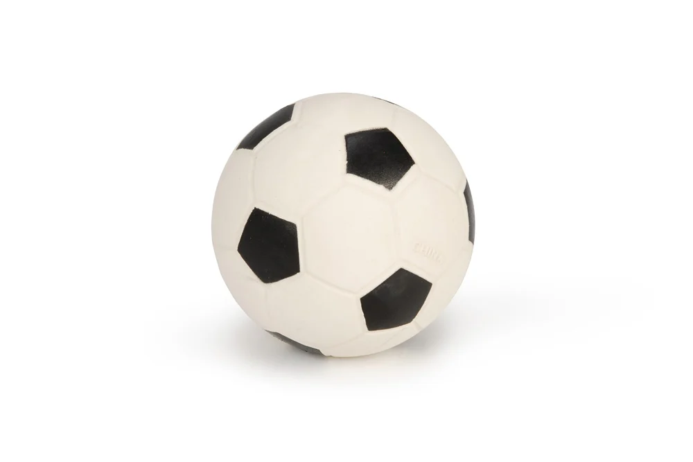 Beeztees Voetbal - Hondenspeeltje - Zwart Geel - 21x10x2 cm - M