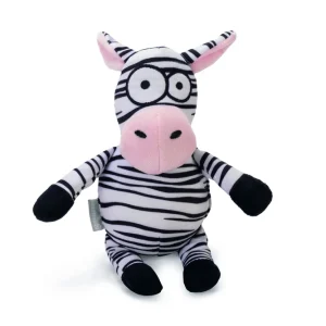 Beeztees Zebra Yip Knuffel - Hondenspeelgoed - zwart - 33x13x10 cm