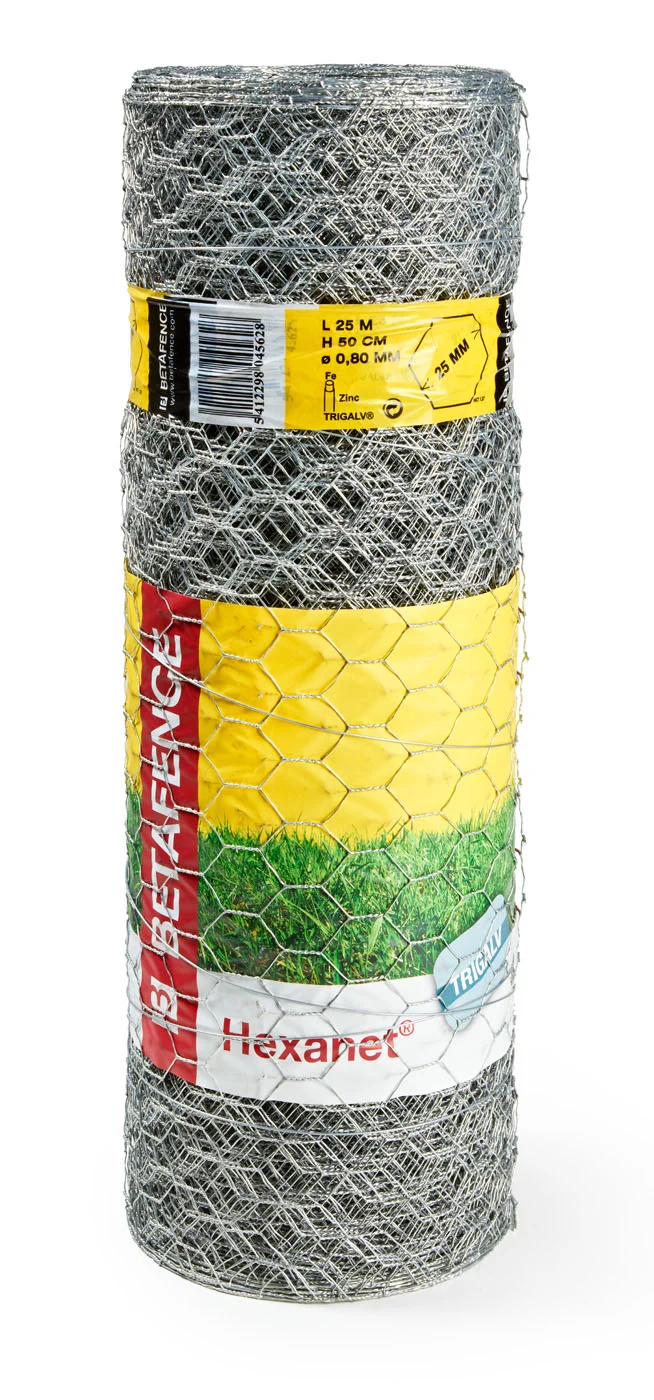 Betafence - Hexanet Trigalv - Zeskantig vlechtwerk gaas - Verzinkt - 50 cm - 53x2.5x20 cm - 500 cm