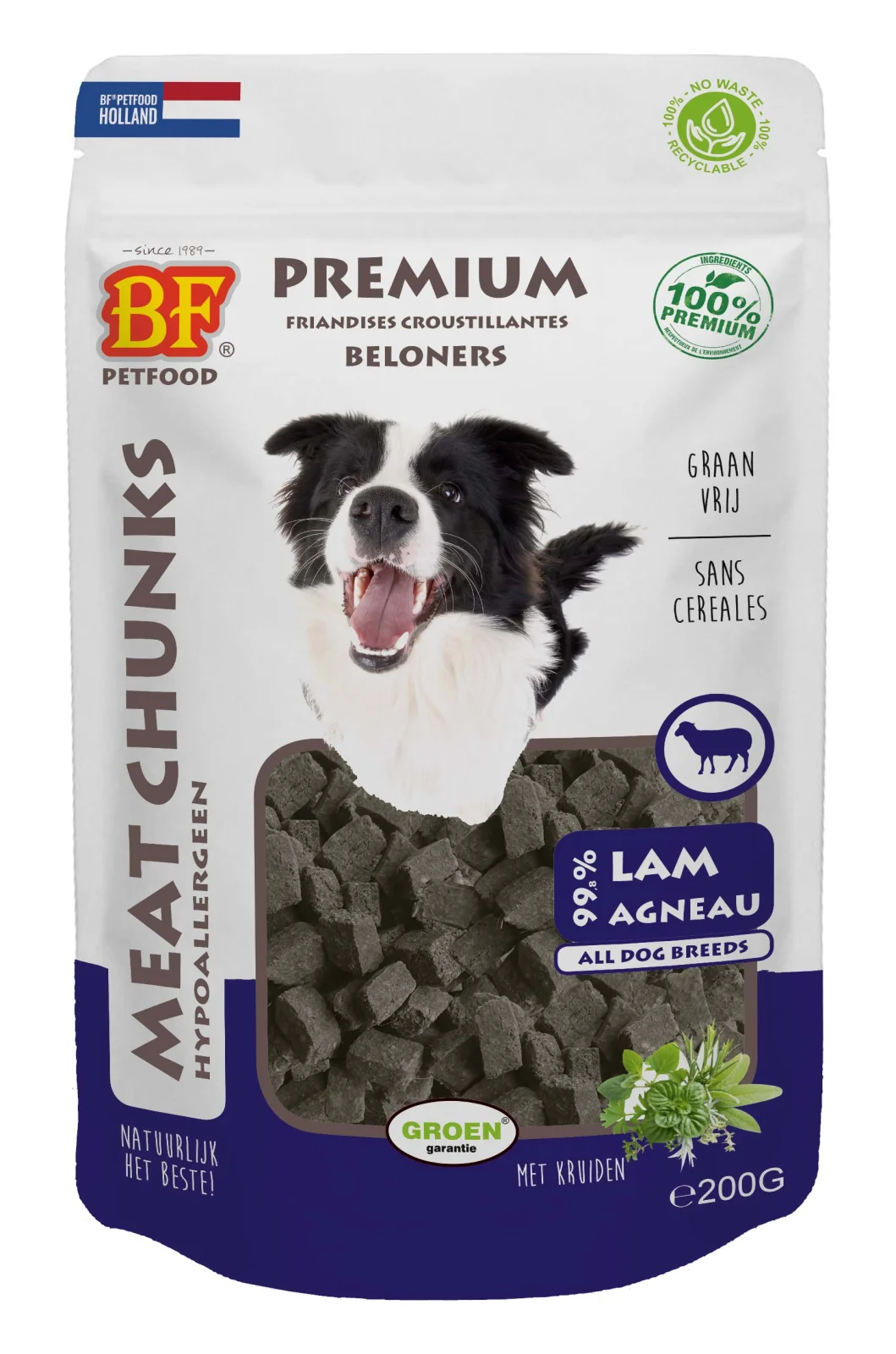 BF Petfood Meat Chunks - Hondensnack - 100 Gram - rund