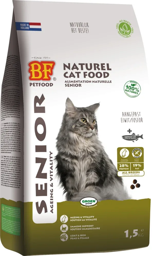 BF Petfood Senior Ageing - Kattenvoer - 10 Kilogram - kip