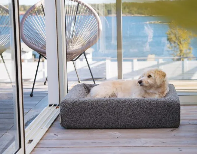 Bia Bed Hondenmand Hoes Teddy Grijs