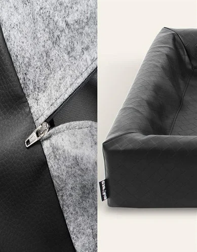 Bia Bed Kunstleer Hoes Hondenmand Square 120x100x15 cm - Zwart