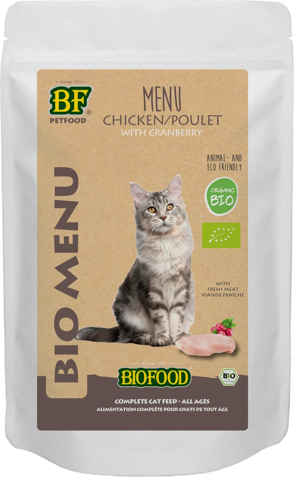 Biofood Biomenu Vlo & Teek - Kattenvoer - 100 Gram - rund