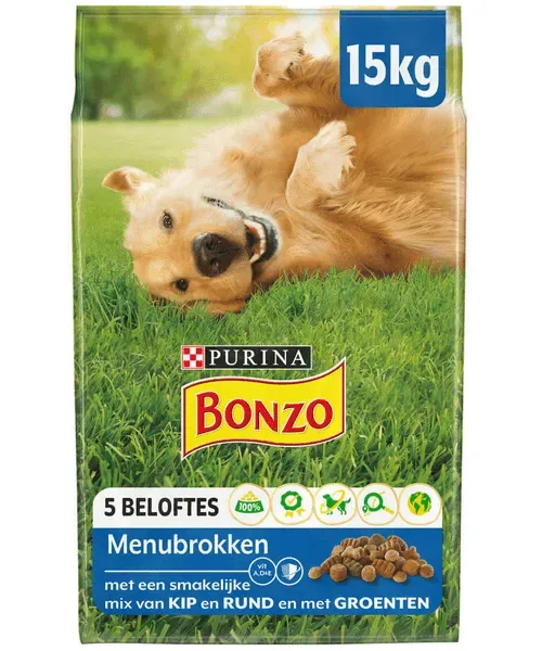 Bonzo Adult Rund Kip en Groenten Menubrokken