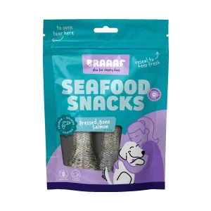 Braaaf Vissnack Geperste Zalmhuid - Hondensnack - 2 Stuks - zalm
