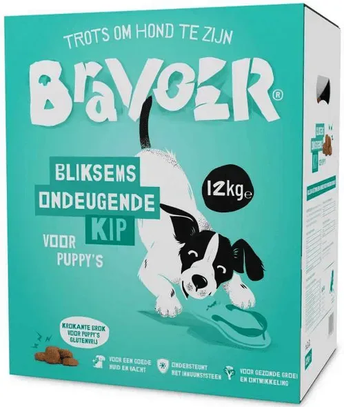 Bravoer Bliksems Ondeugende Kip voor Puppy's (Krokante brok) - Image 2