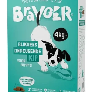 Bravoer Bliksems Ondeugende Kip voor Puppy's (Krokante brok)