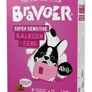 Bravoer Super Sensitive Kalkoen & Eend (Krokante brok)