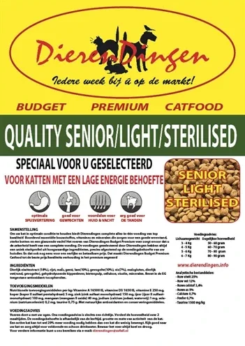 Budget Premium Catfood Quality Senior Light Sterilised - 15 kg