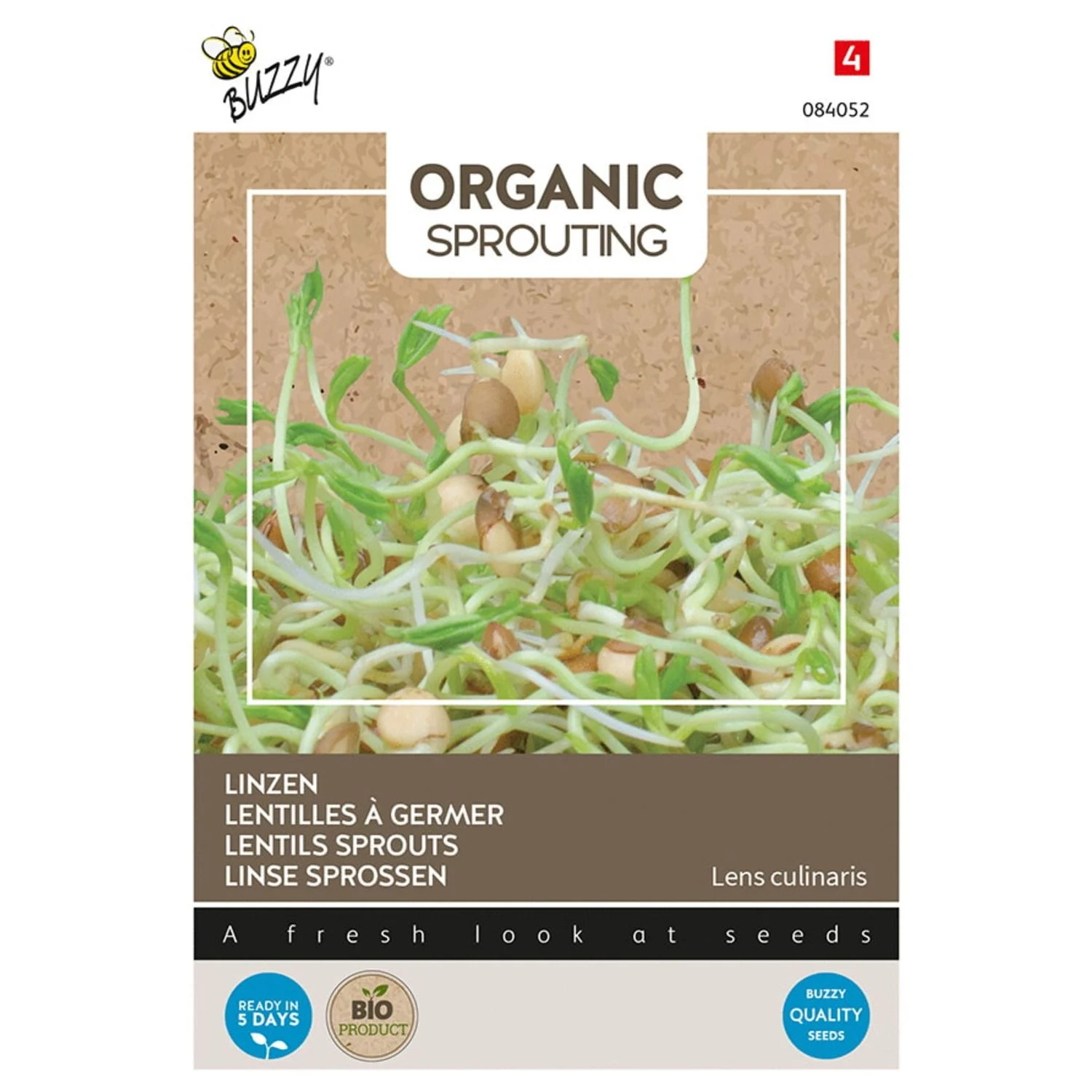 Buzzy庐 Organic Sprouting - Linzen - 30 Gram