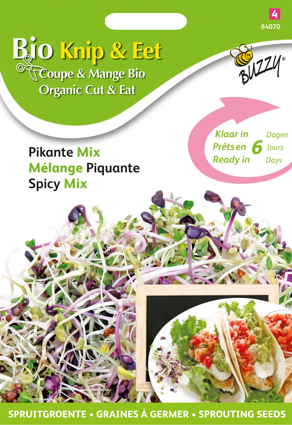 Buzzy庐 Organic Sprouting - Salademengsel pikant - 30 Gram