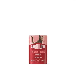 Carnilove Cat Pouch Gravy Turkey with Valerian 85 g Natvoer Kat