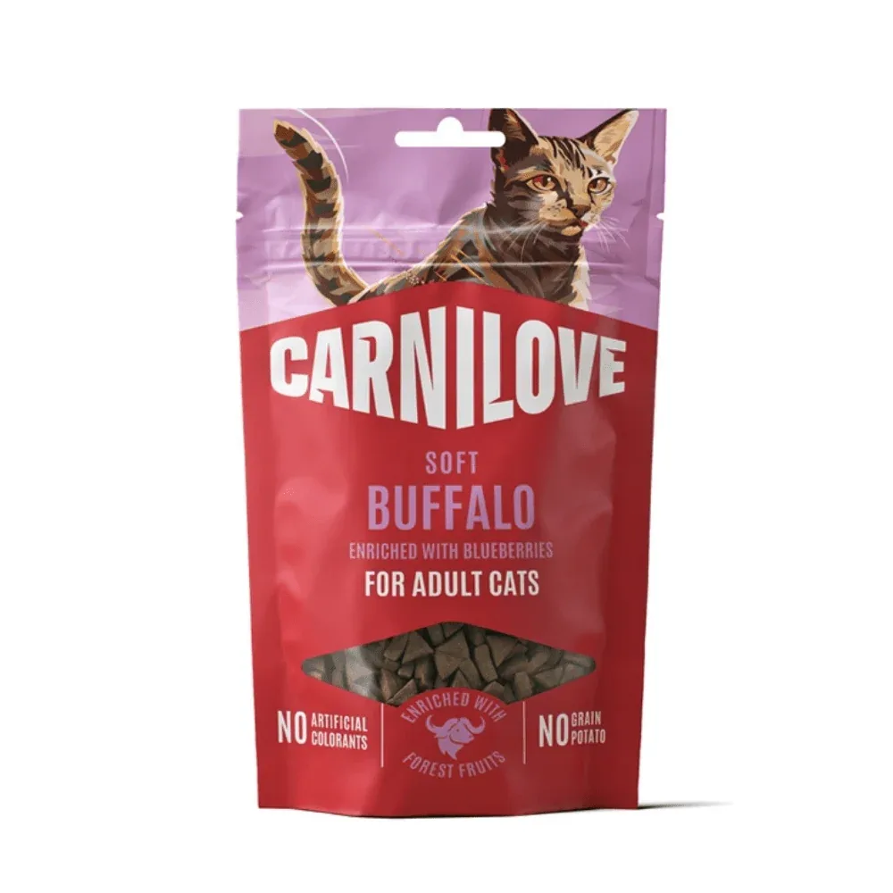 Carnilove - Kattensnack - Zacht - Buffel met Bosbessen - 50gr