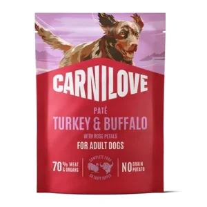 CARNILOVE POUCH TURKEY / BUFFALO / ROSE PETALS 12X300 GR