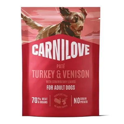 CARNILOVE POUCH TURKEY / VENISON / STRAWBERRY LEAVES 12X300 GR
