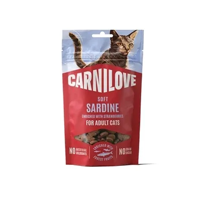 Carnilove Soft Snack Sardines Strawberry - 50 gr