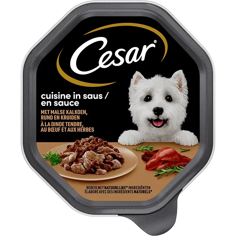 Cesar Kalkoen en Rund in Saus 150 g