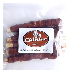 Chikko Quality - Buffelhuidsticks Eend - Hondensnack - 18 cm - 5 stuks