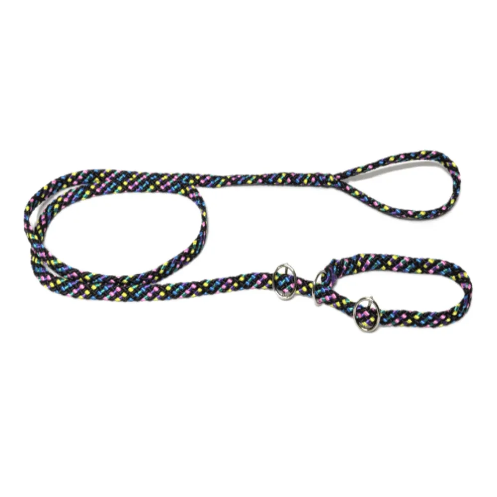 Chikko Quality - Vanglijn met Dubbele Stop - Zwart/Geel/Roze/Blauw - 165cmx10mm
