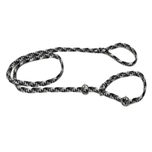 Chikko Quality - Vanglijn met Dubbele Stop - Zwart/Wit/Grijs - 165cmx10mm