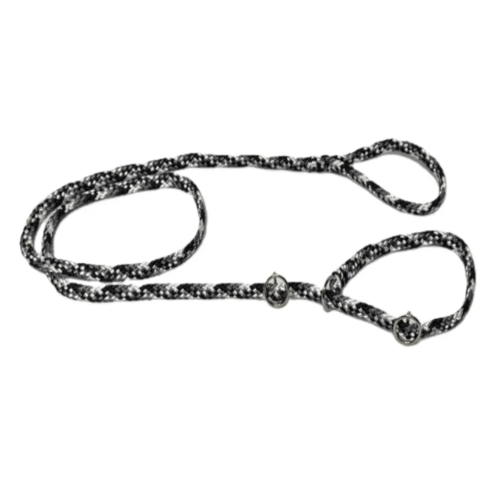 Chikko Quality - Vanglijn met Dubbele Stop - Zwart/Wit/Grijs - 165cmx10mm