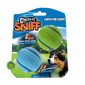 Chuckit! Sniff Fetch Ball Bacon & Peanut Butter M 2-pack