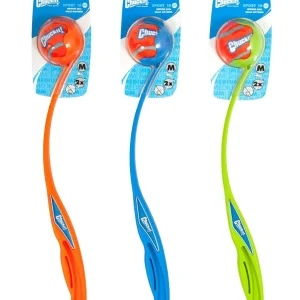 Chuckit Tennisbalwerper - Apporteren - Hondenspeelgoed - blauw/oranje - 69x9.5x63 cm - M