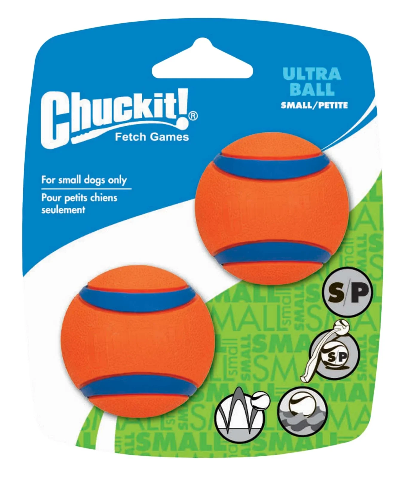 Chuckit Ultra Ball - Apporteren - Hondenspeelgoed - oranje/blauw - 13.2x10.6x7.1 cm - L