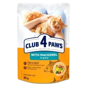 Club 4 Paws Premium Adult Mackerel in Gravy Pouch - 85 gr