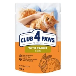 Club 4 Paws Premium Adult Rabbit in Jelly Pouch - 85 gr
