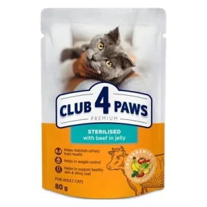 Club 4 Paws Premium Adult Sterilised Rabbit in Jelly Pouch - 80 gr