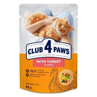 Club 4 Paws Premium Adult Turkey in Gravy Pouch - 85 gr