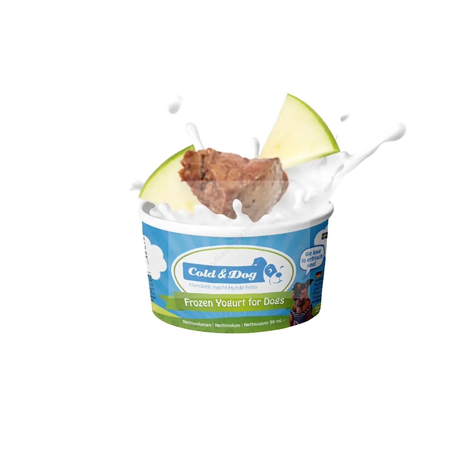 Cold &Dog Hondenijs Yoghurt Kip en Appel 90 ml