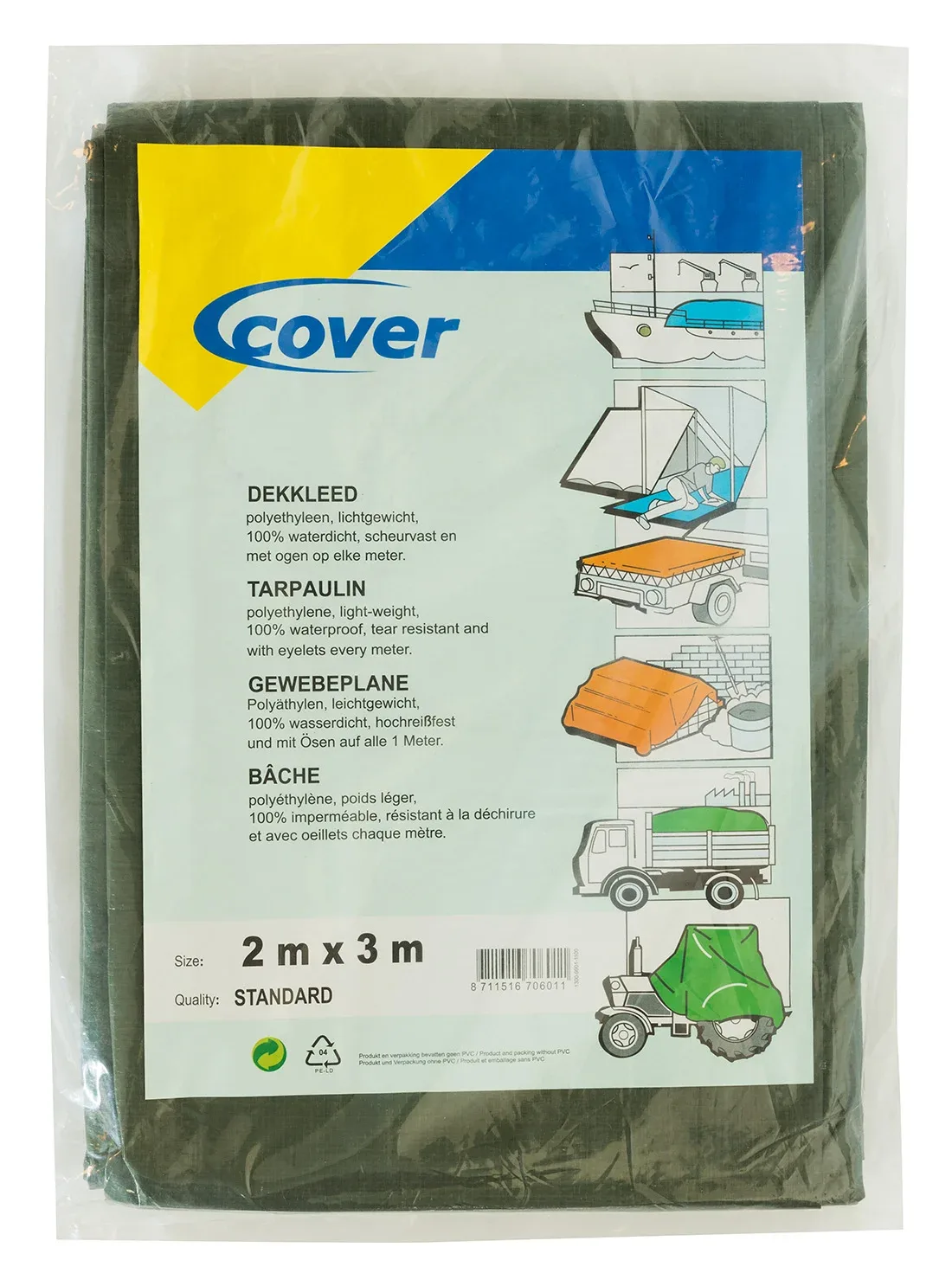 Cover - dekzeil - 37x56x8 cm - Groen