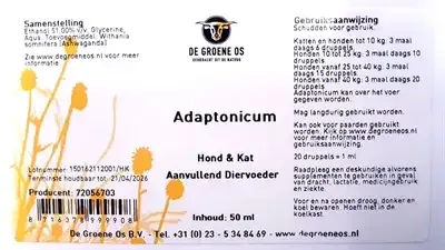 De Groene Os Adaptonicum Hond / Kat 50 Ml - Image 2