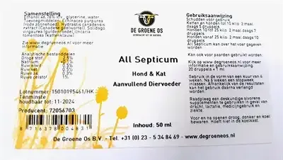 De Groene Os All Septicum Hond / Kat 50 Ml - Image 2